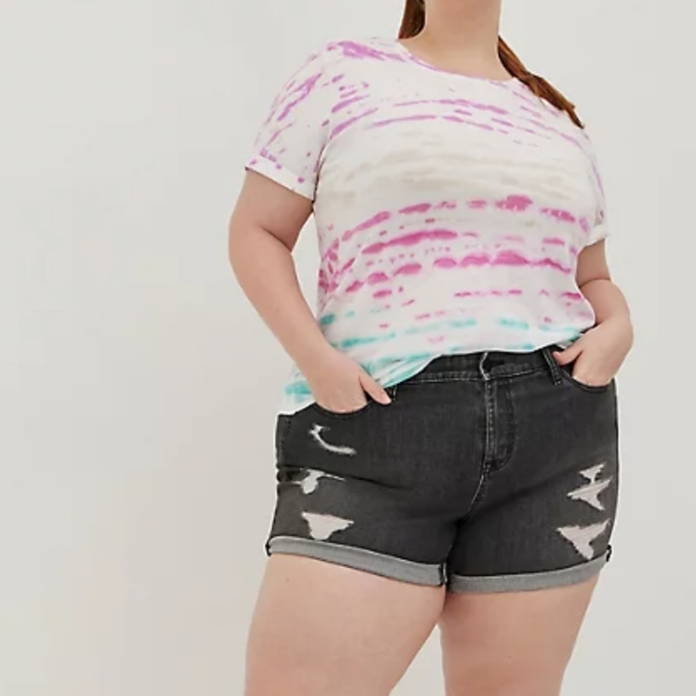 🎊🔷LOVESICK ROLL-CUFF TEE - COTTON TIE-DYE